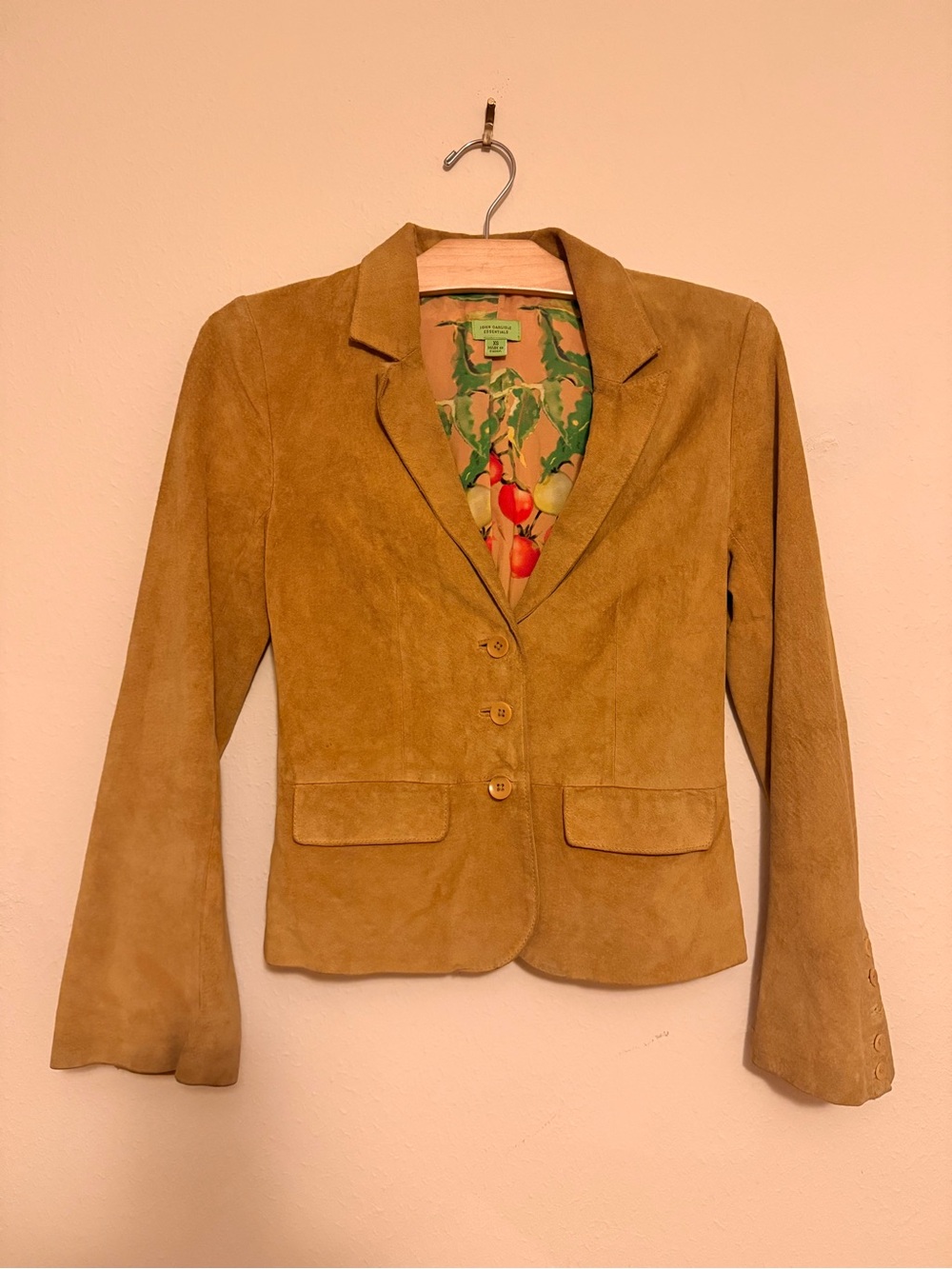Women’s Suede Blazer Jacket - Camel
